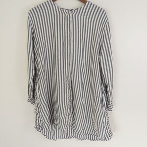 Masai Button Front Striped Tunic Top Size XS